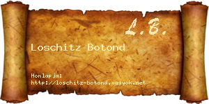 Loschitz Botond névjegykártya